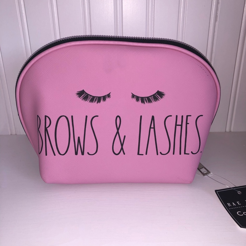 Rae Dunn BROWS & LASHES Cosmetic Bag